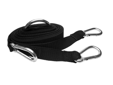 heavy duty Y Towline with 3 clips. This towline is used for pulling tires and sleds to train athletes for all sports to run faster.